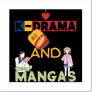 I Love K-Drama And Mangas Posters and Art